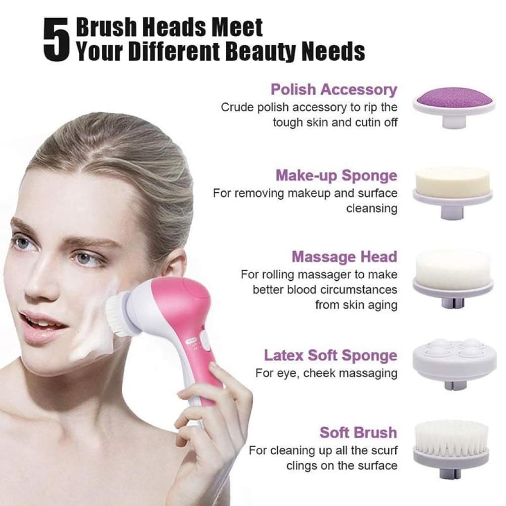 5 in 1 Face Massage Cleansing Brush Set - Skincare Tools &amp; Device