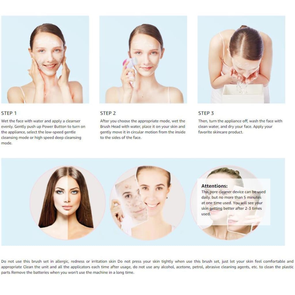 5 in 1 Face Massage Cleansing Brush Set - Skincare Tools &amp; Device