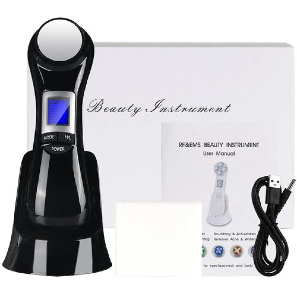 6 in1 LED RF Photon Therapy Facial Skin Lifting Rejuvenation Face - Black WITH BOX - Skincare Tools &amp; Device