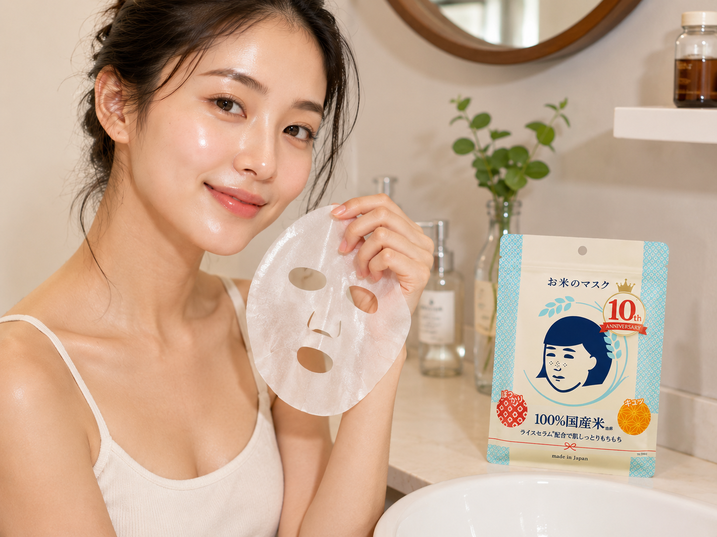 Keana Nadeshiko Japanese Rice Face Mask – 10 Sheets | Hydrating &amp; Pore-Smoothing Sheet Mask
