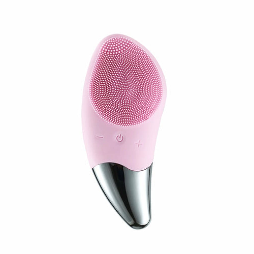 Mini Electric Facial Cleansing Brush Silicone Sonic Face Cleaner Deep - Pink - Skincare Tools &amp; Device