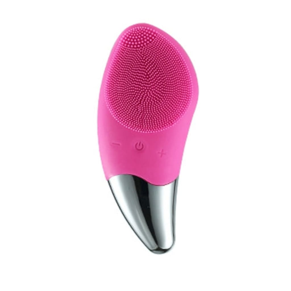 Mini Electric Facial Cleansing Brush Silicone Sonic Face Cleaner Deep - Rose Red - Skincare Tools &amp; Device