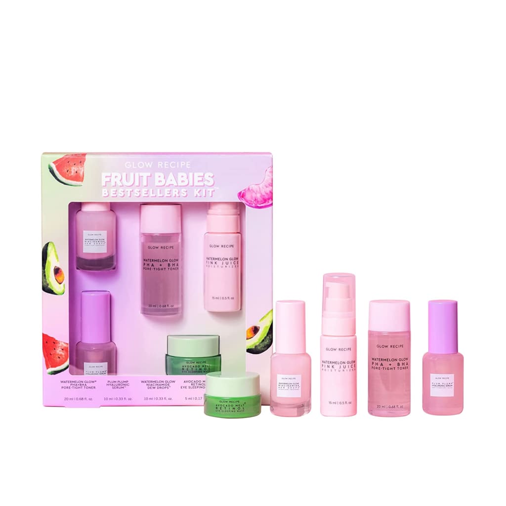 Babies Skincare Kit - Gift Set with Retinol Eye Mask Oil Free Face Moisturizer BHA PHA Facial Toner Hyaluronic Acid Serum - Sets &amp; Kits
