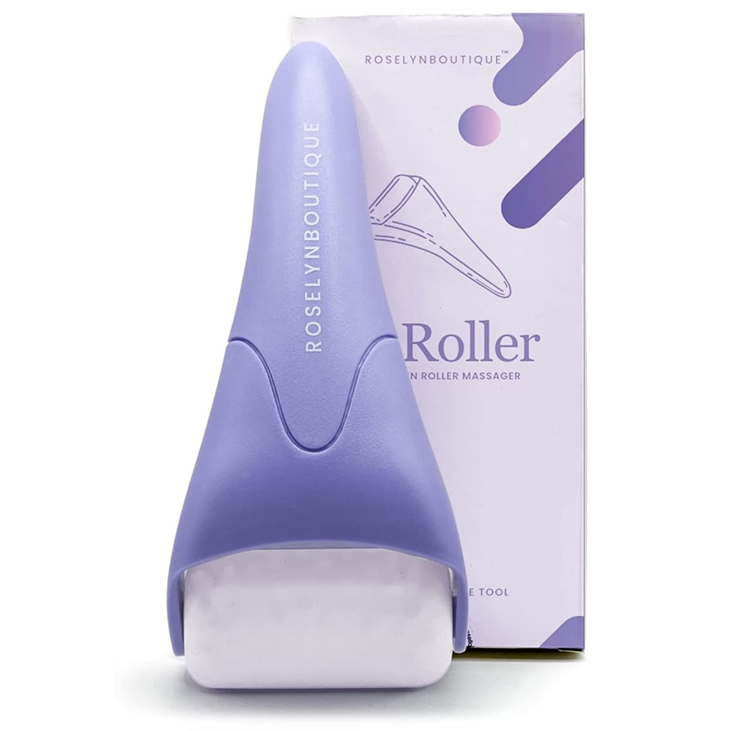 Face Facial Skin Care Tools Roller Massager Cryotherapy - Reduce Puffiness Migraine Pain Relief (Purple)