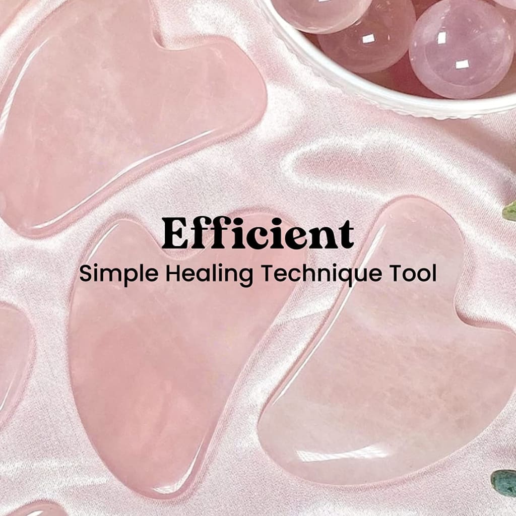 Gua Sha Facial Tools - Self Care Gifts for Women Skin Natural Massager Skincare Face Body Relieve Muscle Tensions Reduce Puffiness (Pink) - 