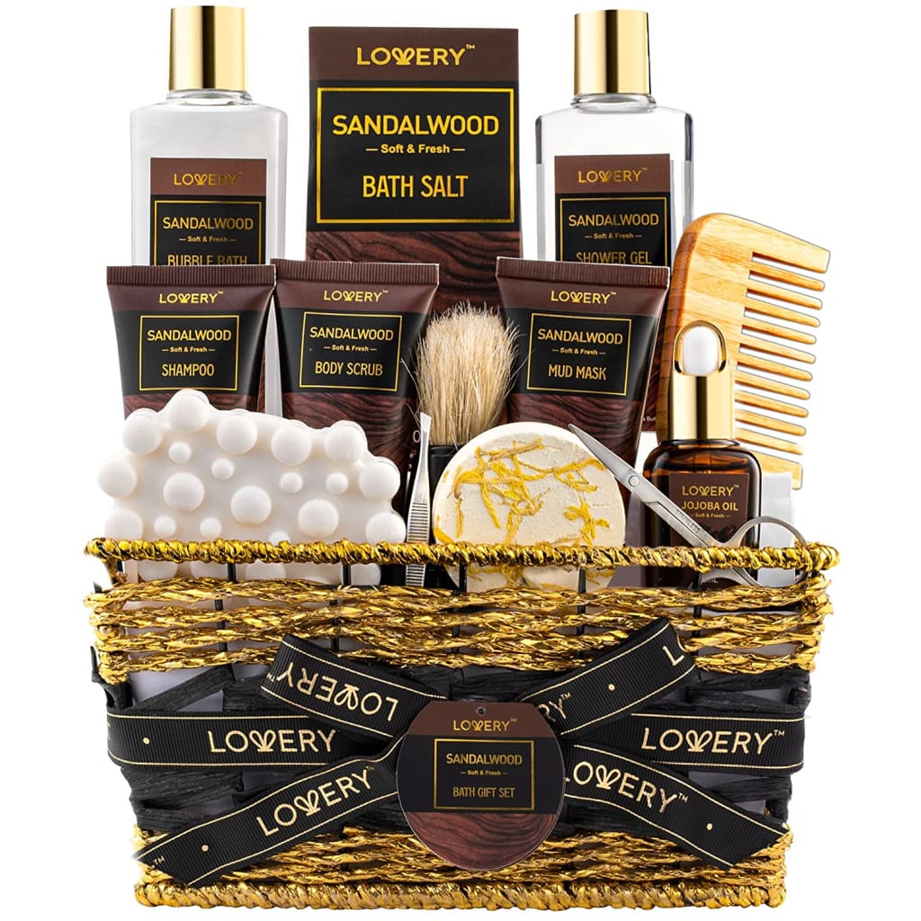 LOVERY Mens Gift Set, 14Pc Sandalwood Bath Gift Set, India | Ubuy