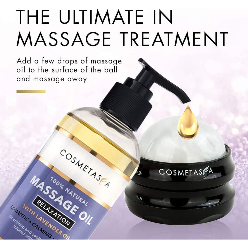 Oil with Massage Roller Ball - No Stain 100% Natural Blend of Spa Quality Oils for Romantic,