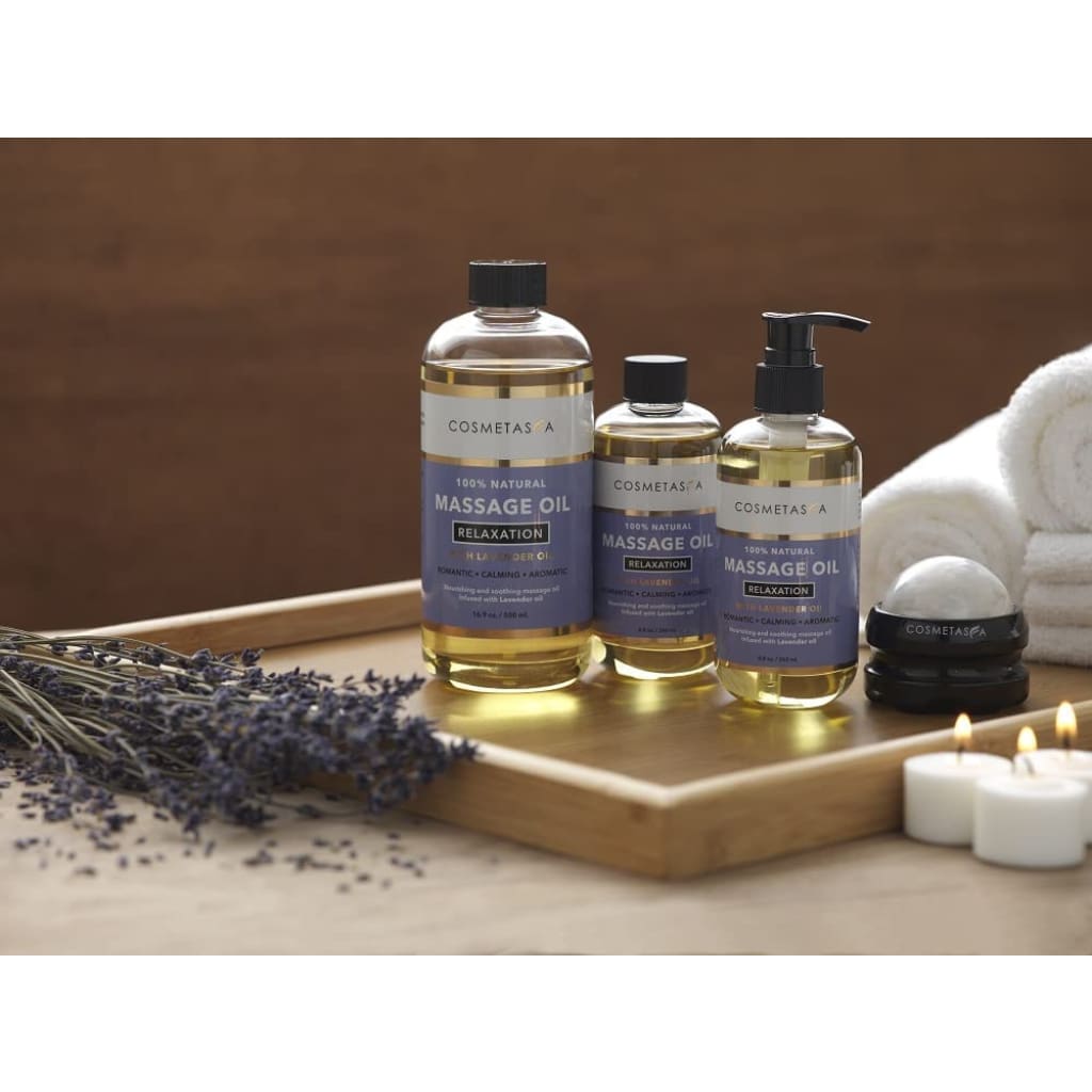 Oil with Massage Roller Ball - No Stain 100% Natural Blend of Spa Quality Oils for Romantic,