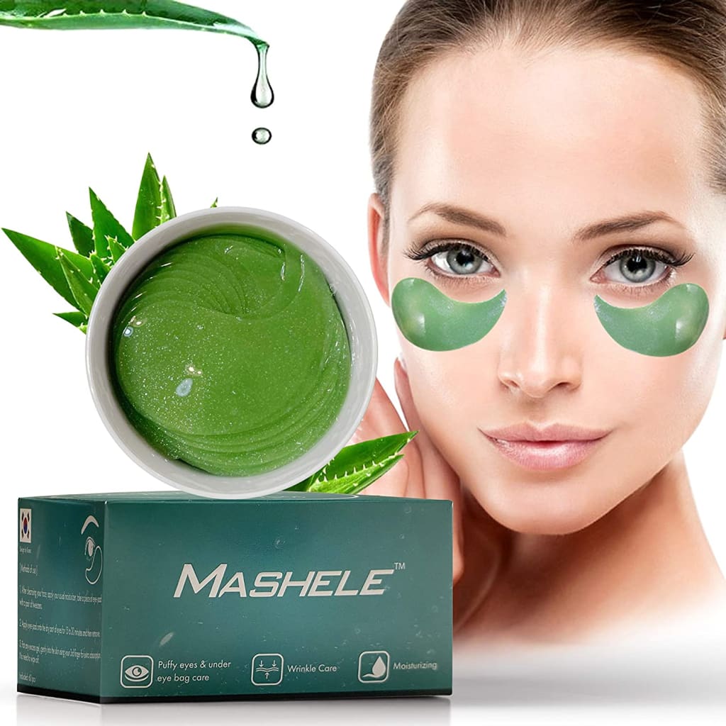 skin care 60pcs Aloe Vera Hyaluronic Acid Collagen Under Eye Gel Patches Mask Treatment for Puffy Eyes, - Treatments & Masks›Serums