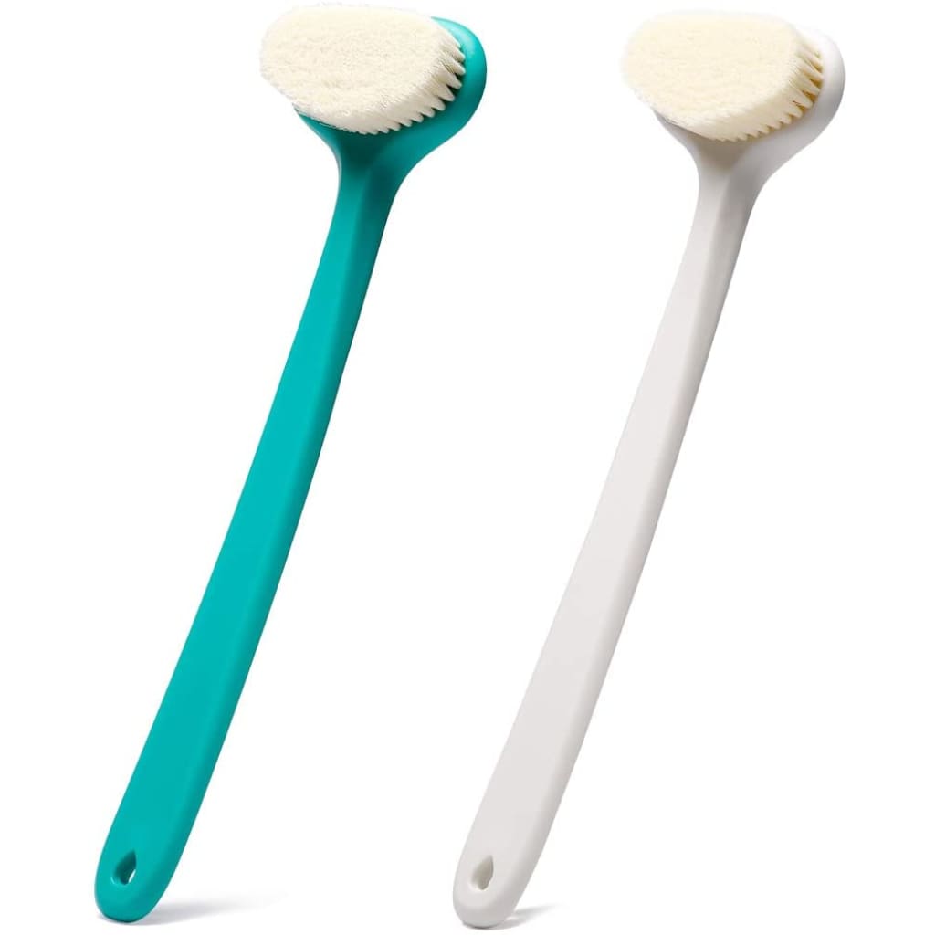 skin care Beauty & Personal Bath Shower Wet or Dry Brushing Body Brush (14 inch Green +White) - Brushes