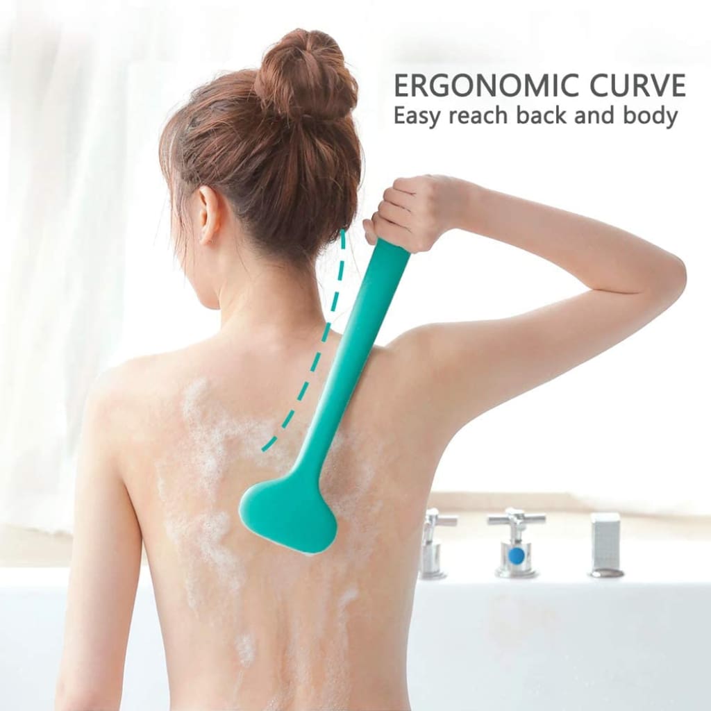 skin care Beauty &amp; Personal Bath Shower Wet or Dry Brushing Body Brush (14 inch Green +White) - Brushes