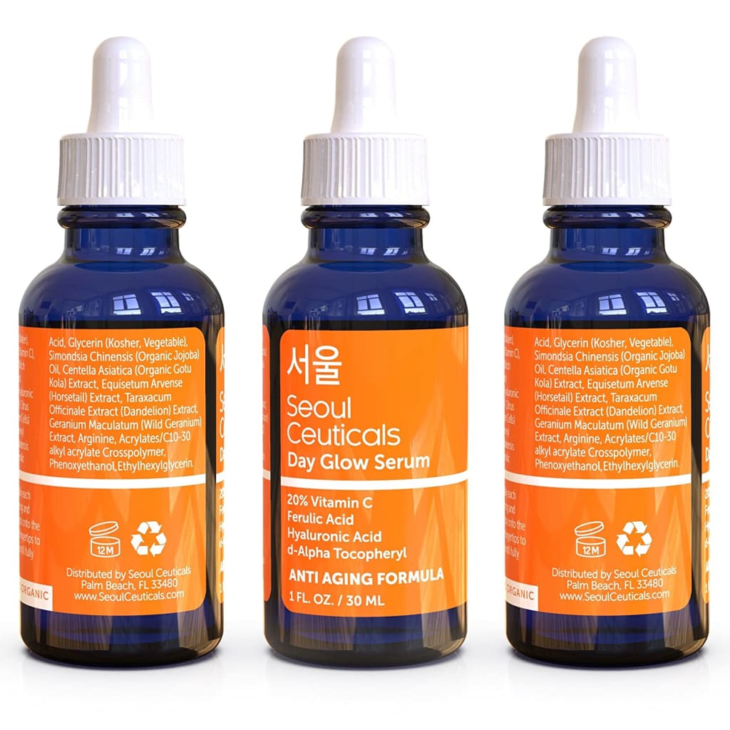 Skin Care K Beauty - 20% Vitamin C Hyaluronic Acid Serum + CE Ferulic Provides Potent Anti Aging, - serums