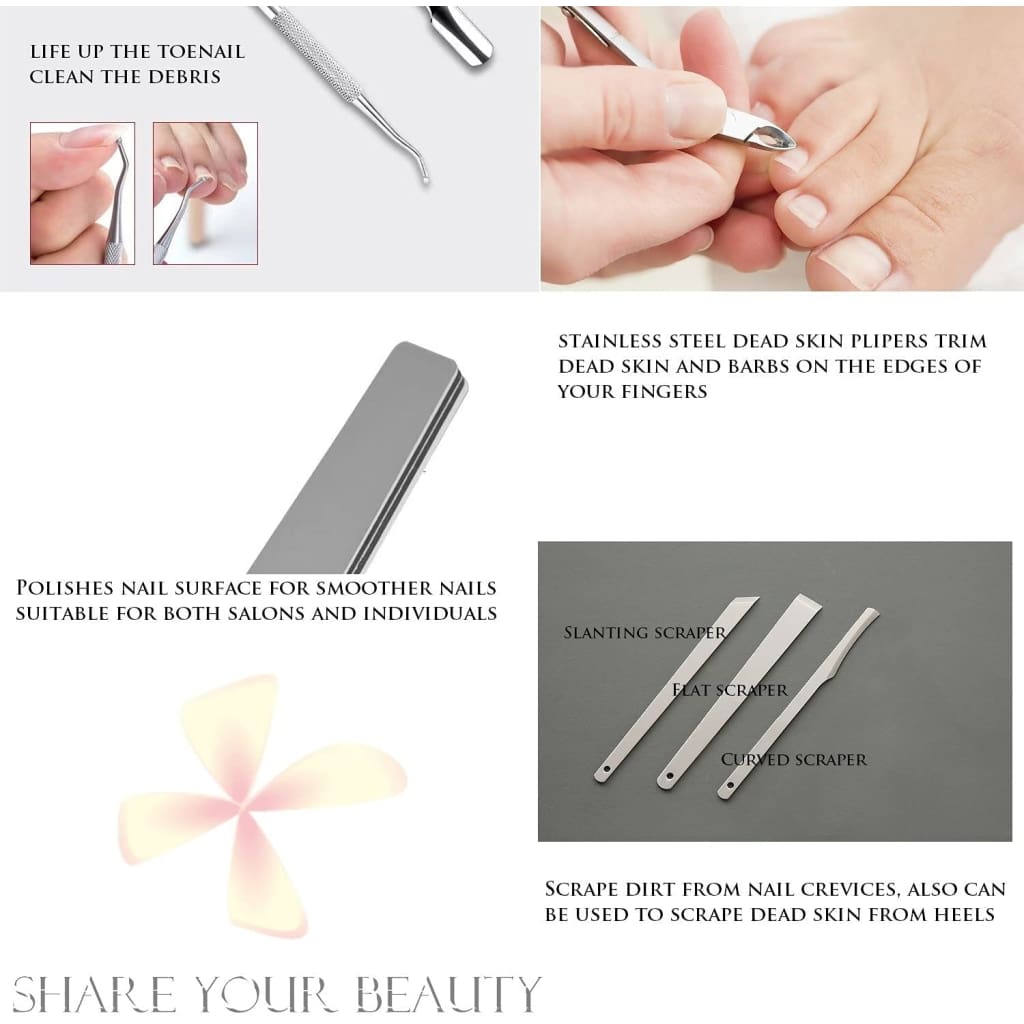 skin care sets &amp; kits Pedicure Tools Set 26 in 1 Stainless Steel Foot Care Kit Rasp Dead Skin Remover Kit,Foot File Callus Remover, - ›Foot 
