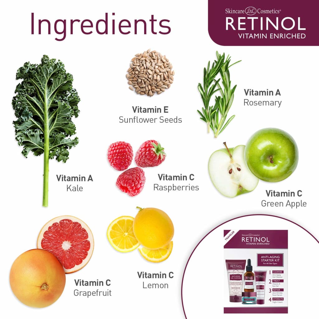 skin care sets &amp; kits The Original Retinol For a Younger Look – [4] Conveniently Sized Products Perfect Travel or First Time Try - Sets Kits
